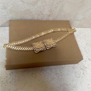 Yellow The Label Gold Rosette Chain Belt Brand New